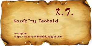 Kozáry Teobald névjegykártya